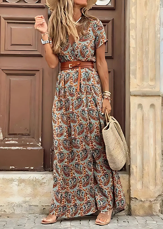 Boho Maxi Dress With Belt