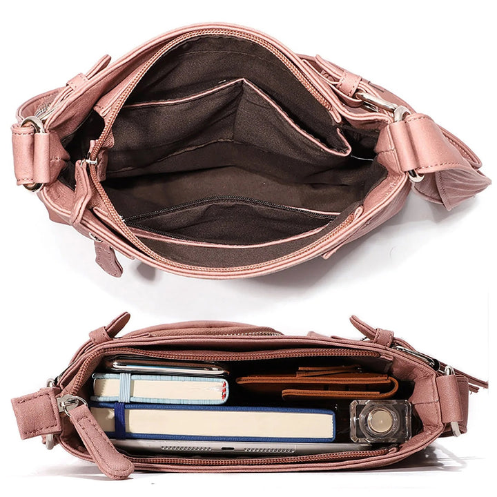 Women's Multi-Pocket Leather Shoulder Bag 3