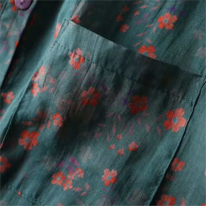 Women's Floral Half-Placket Shirt
