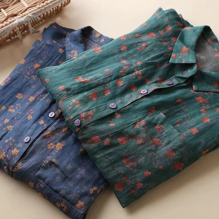 Women's Floral Half-Placket Shirt
