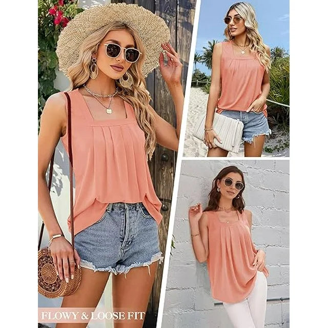 Women's Square Neck Sleeveless Top