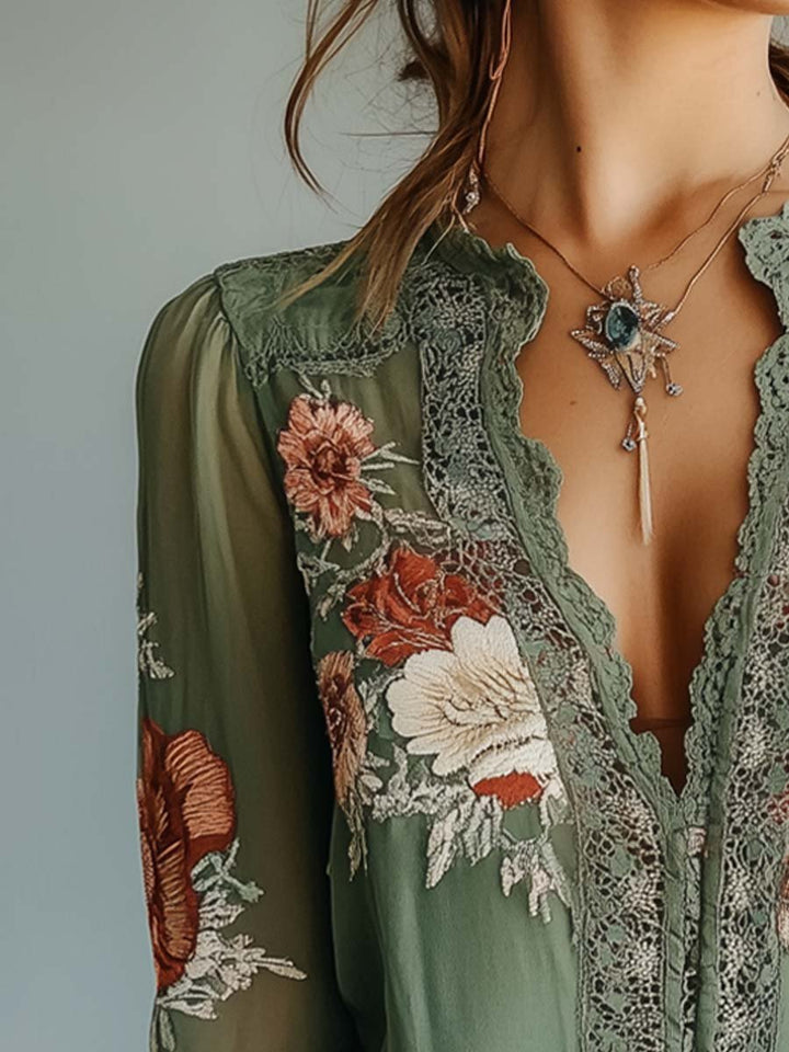 Floral Bohemian Blouse for Women