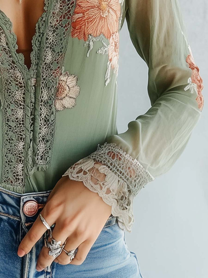 Floral Bohemian Blouse for Women