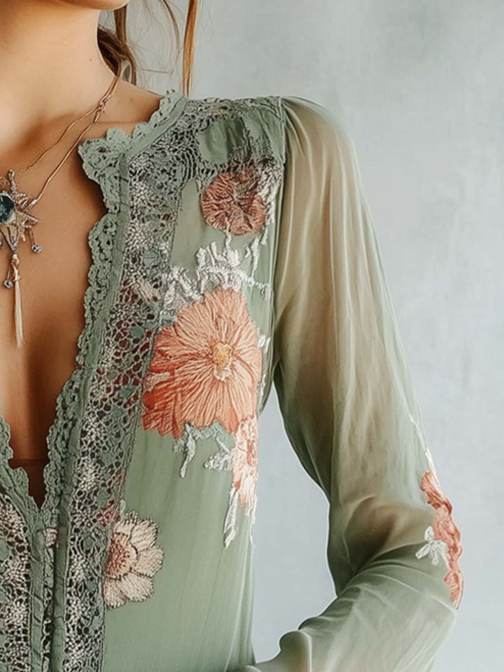 Floral Bohemian Blouse for Women