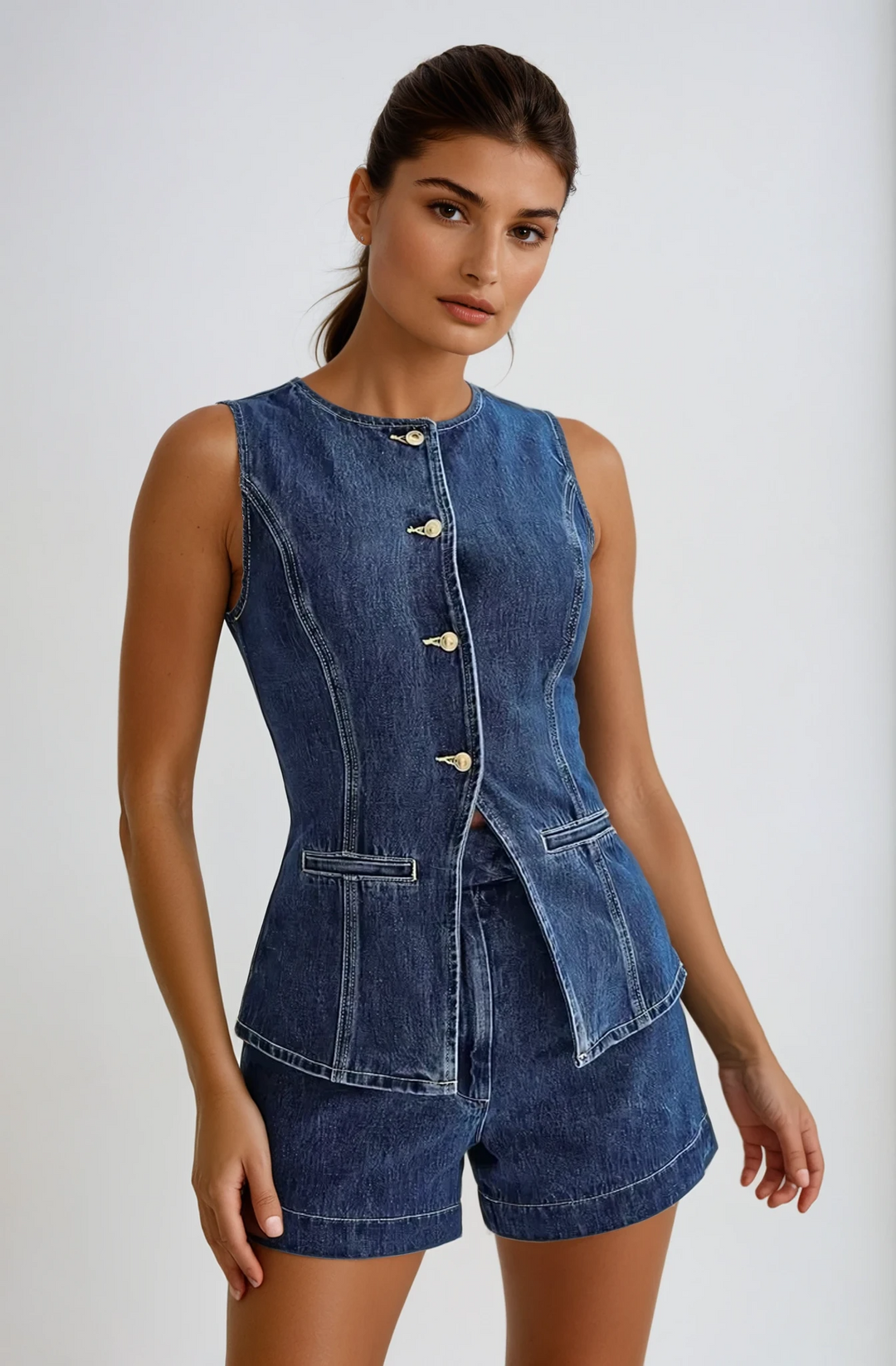 Women's Denim Two Piece Set | Chic Co-Ord 4