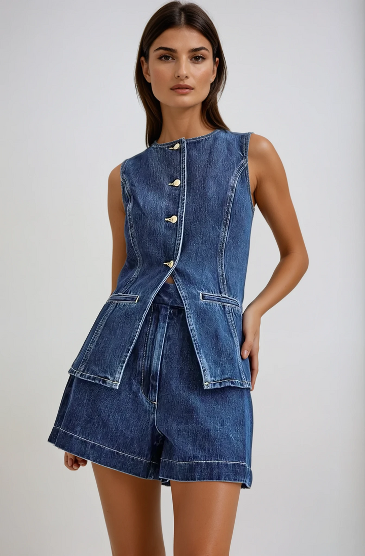 Women's Denim Two Piece Set | Chic Co-Ord 3