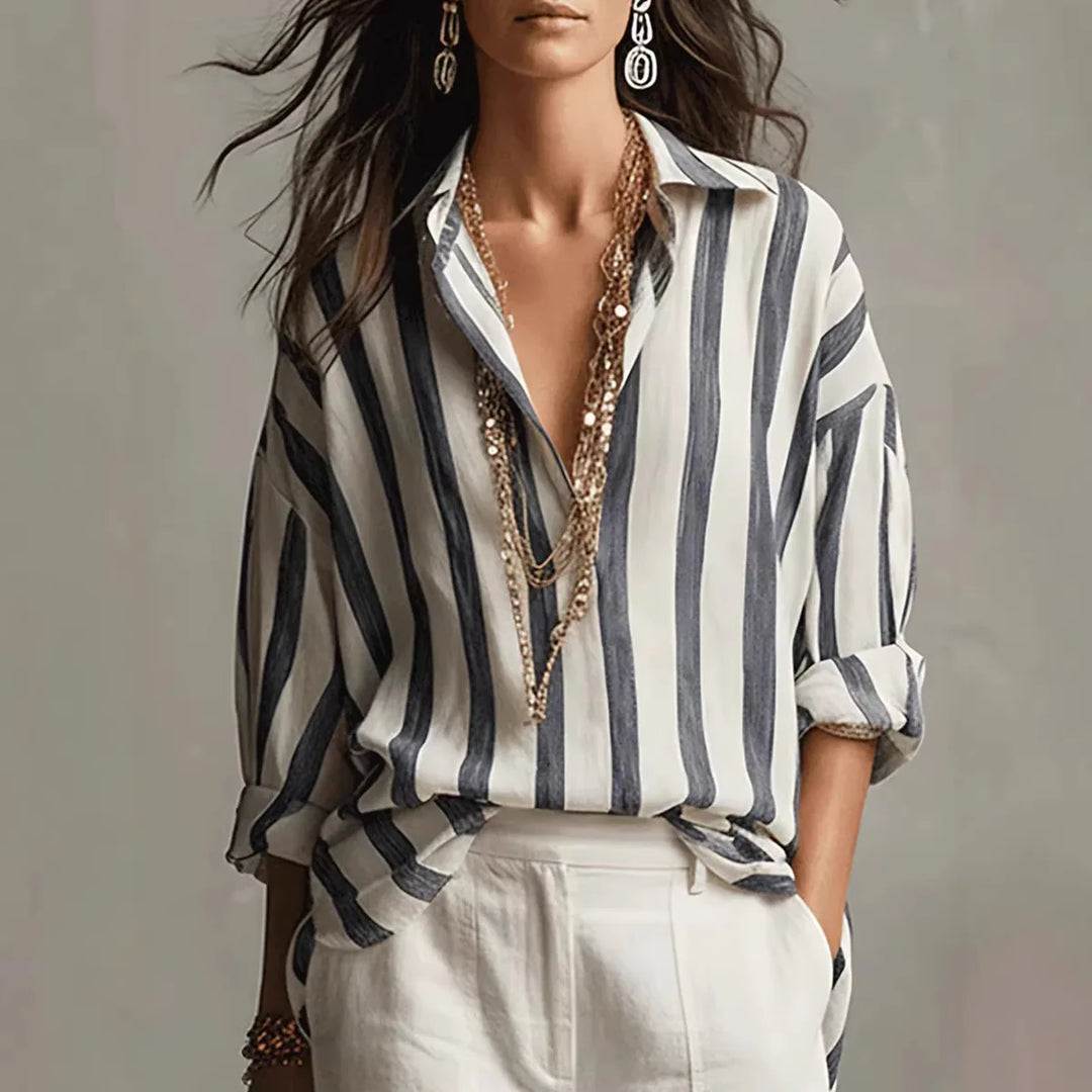 Women's Striped Button Down Shirt