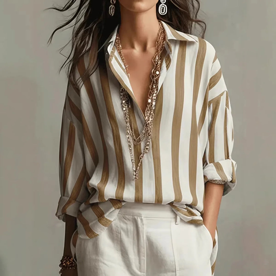 Women's Striped Button Down Shirt