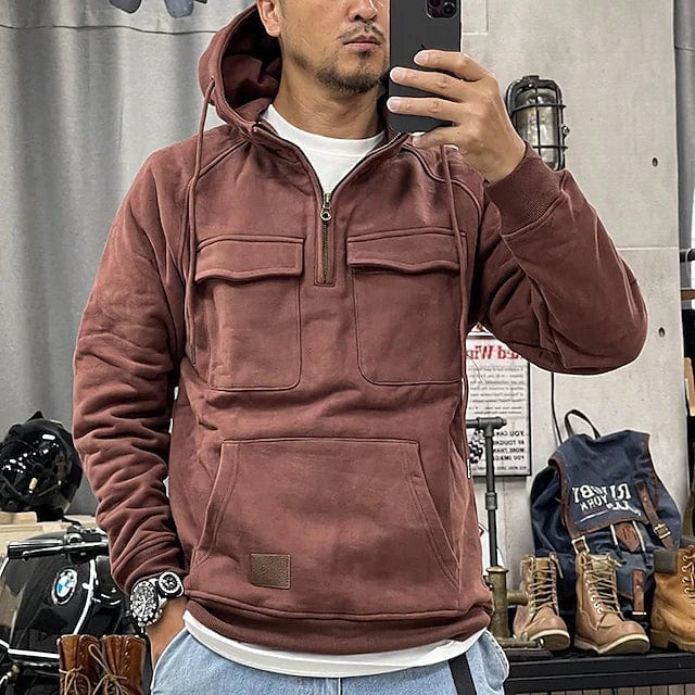 Classic Hooded Sweater with Clean Casual Design for Men