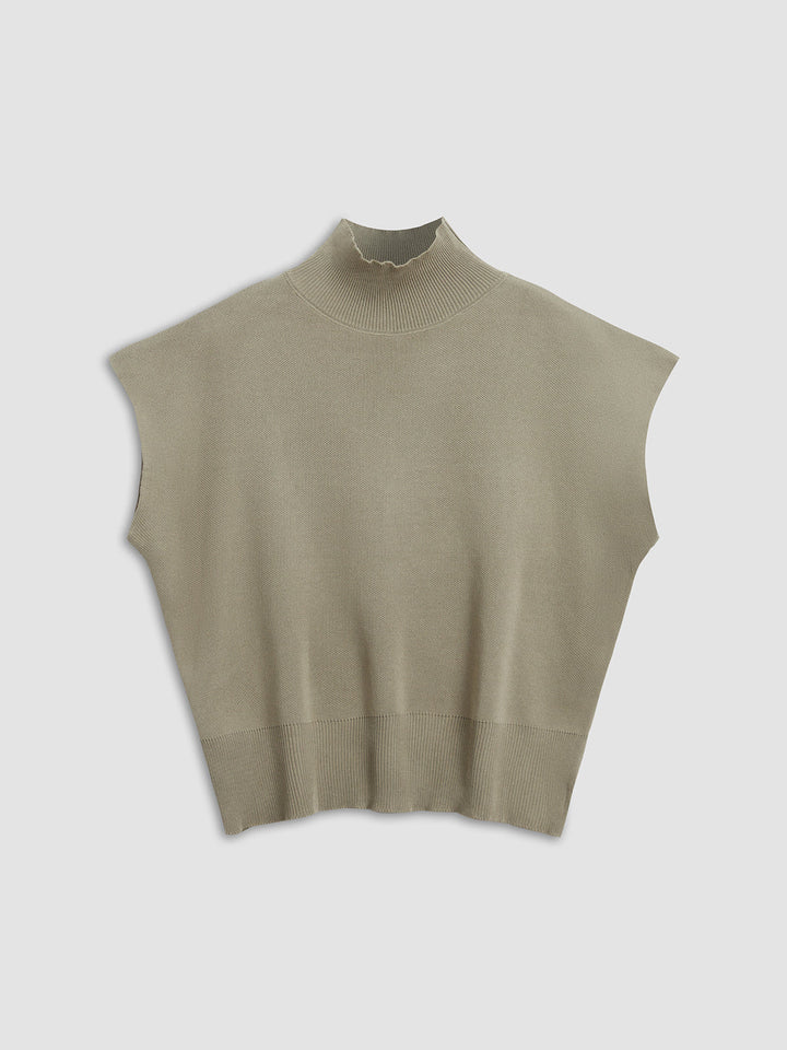Women's Mock Neck Padded Shoulder Top