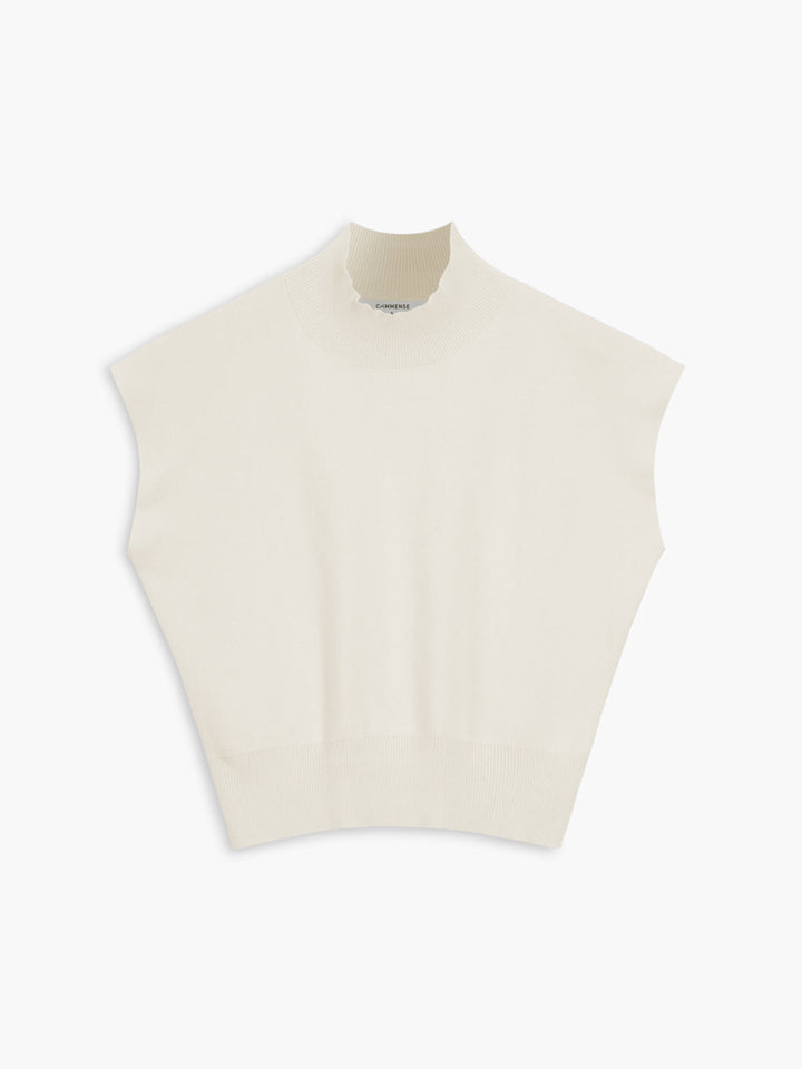 Women's Mock Neck Padded Shoulder Top