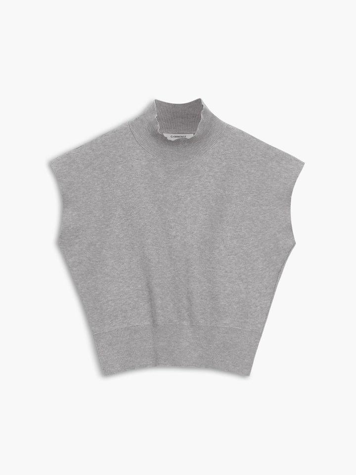 Women's Mock Neck Padded Shoulder Top