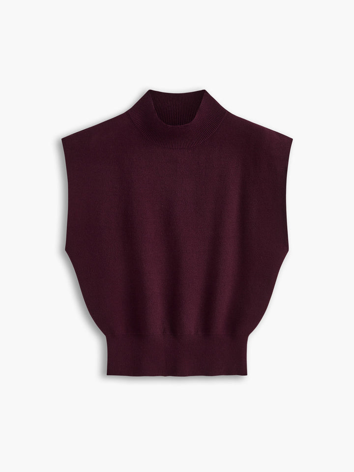 Women's Mock Neck Padded Shoulder Top