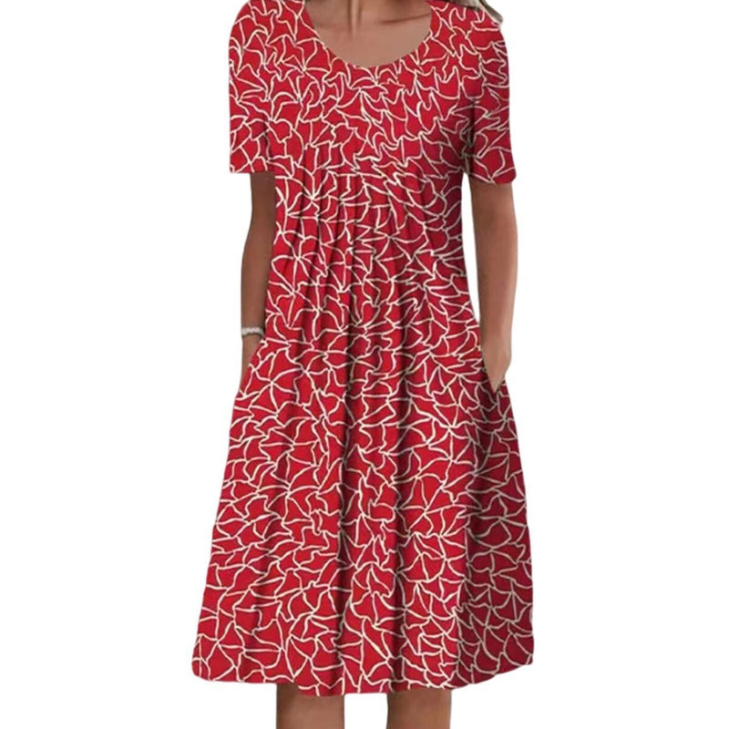 Floral Casual Dress with Pockets for Women