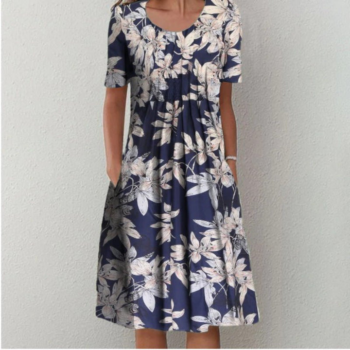 Floral Casual Dress with Pockets for Women