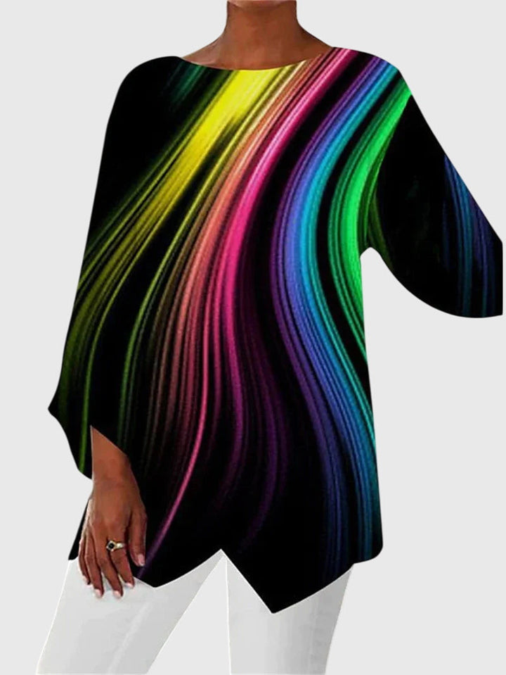 Women's Butterfly Print Asymmetric Top