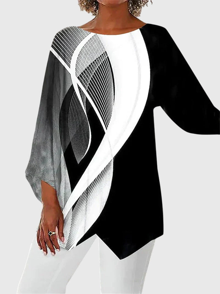 Women's Butterfly Print Asymmetric Top