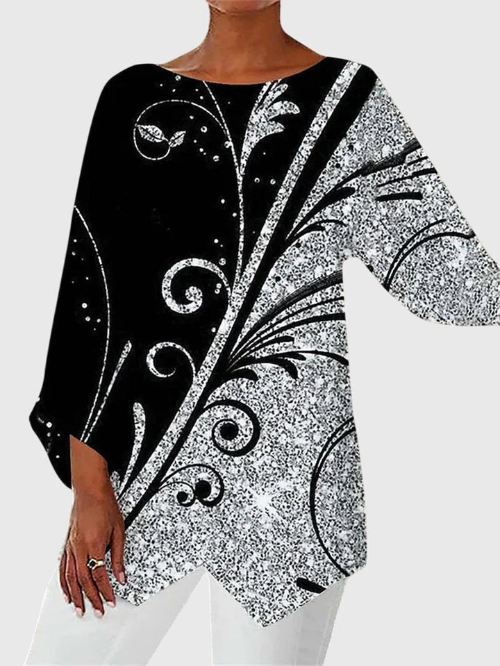 Women's Butterfly Print Asymmetric Top