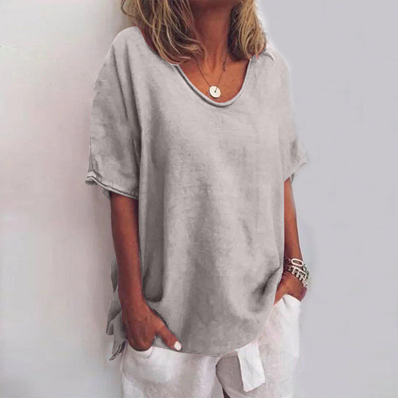 Classic blouse with a relaxed fit for women | Short -arm 2