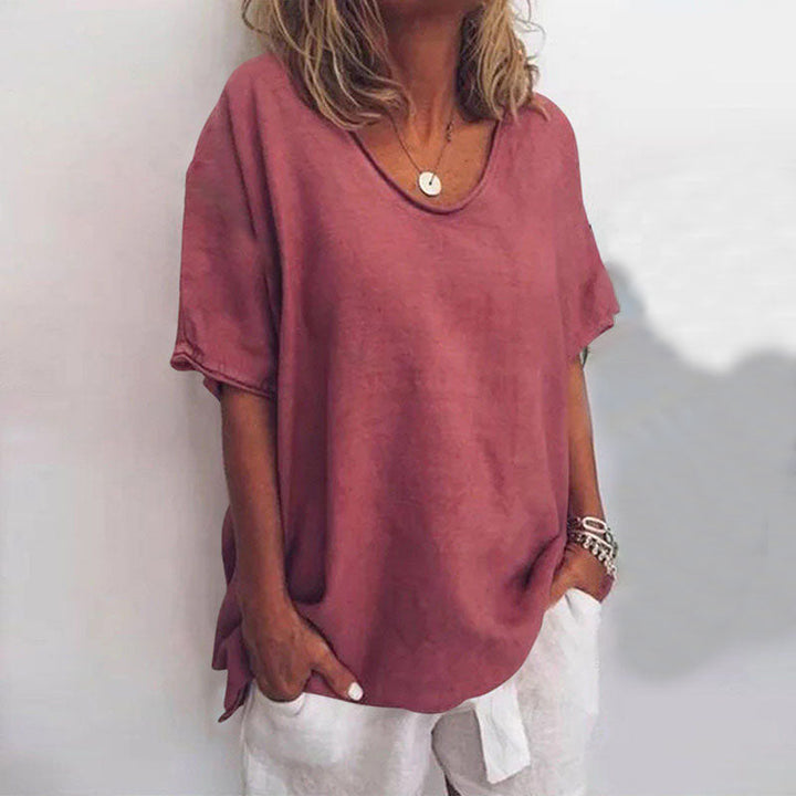 Classic blouse with a relaxed fit for women | Short -arm 4