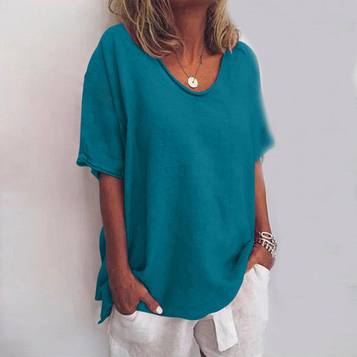 Classic blouse with a relaxed fit for women | Short -arm 5