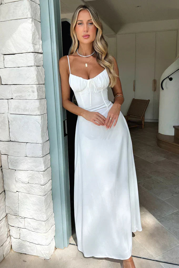 Women's Wrap Strap Wedding Maxi Dress