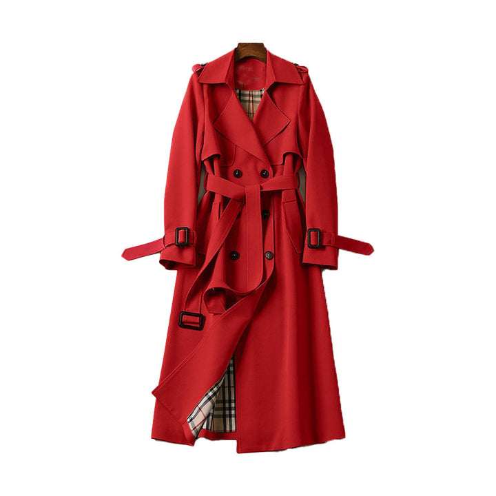 Belted Trench Coat Double Breasted Women