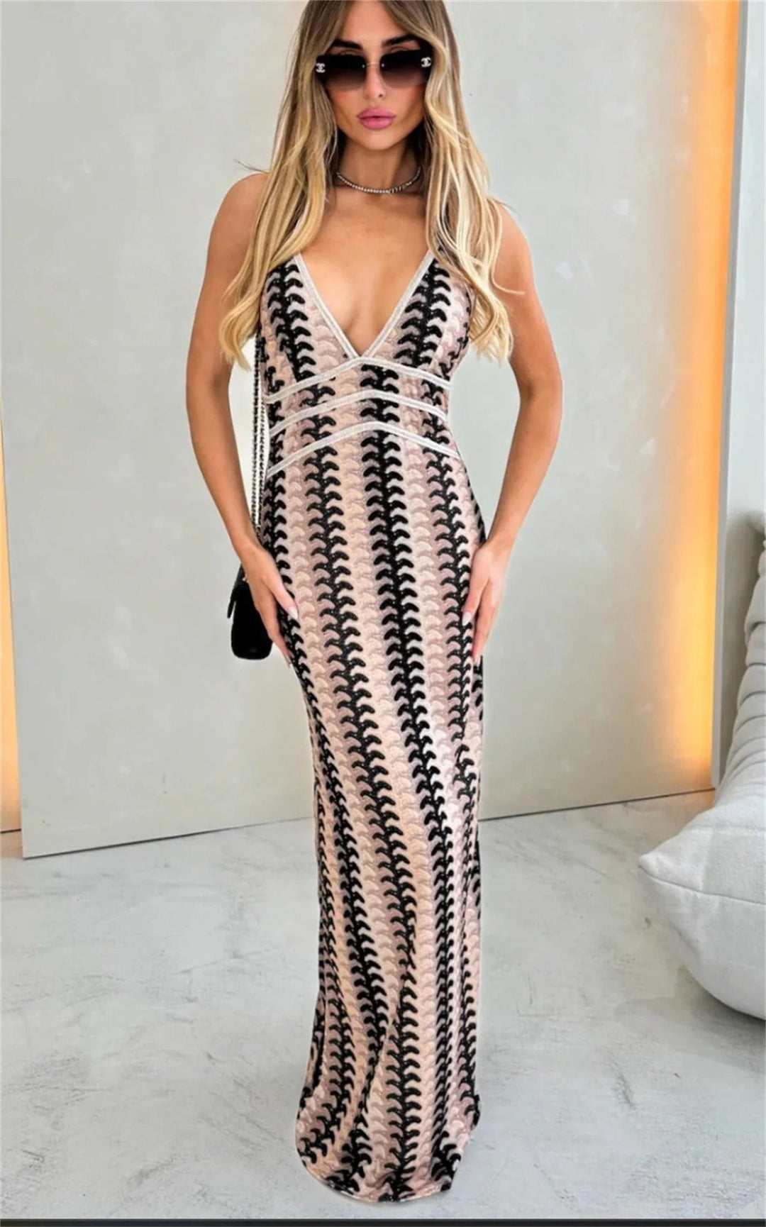 Women's Coastal Wedding Crochet Maxi Dress