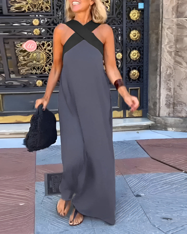 Breathable Comfortable Crossed Maxi Dress