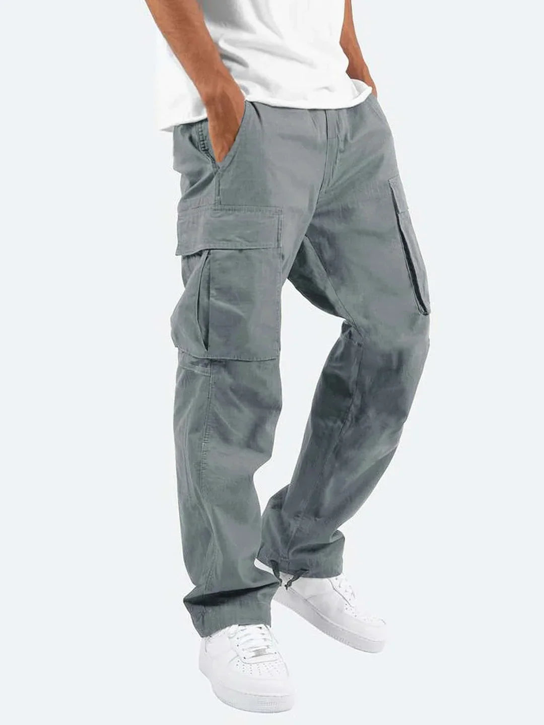 Relaxed Fit Cargo Pants with Side Pockets for Men