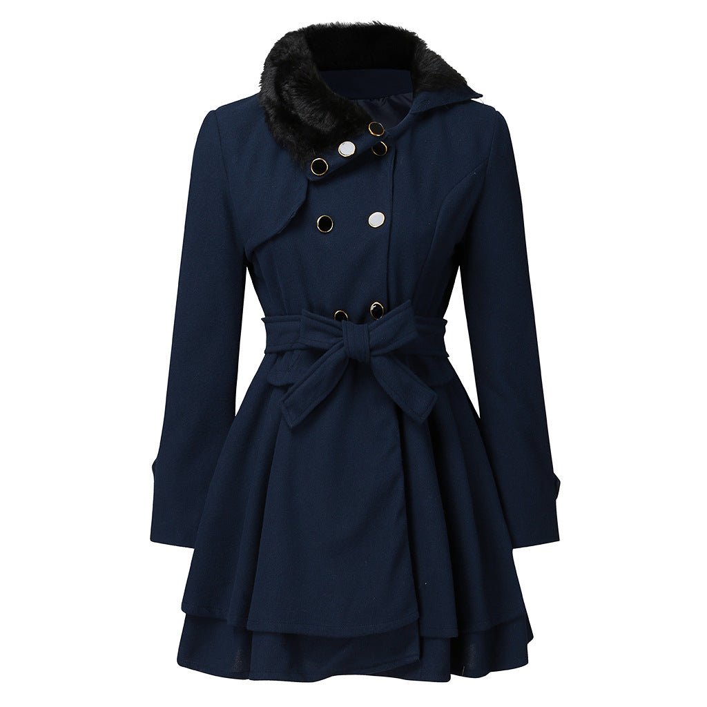 Emma wool coat with art fur collar 4
