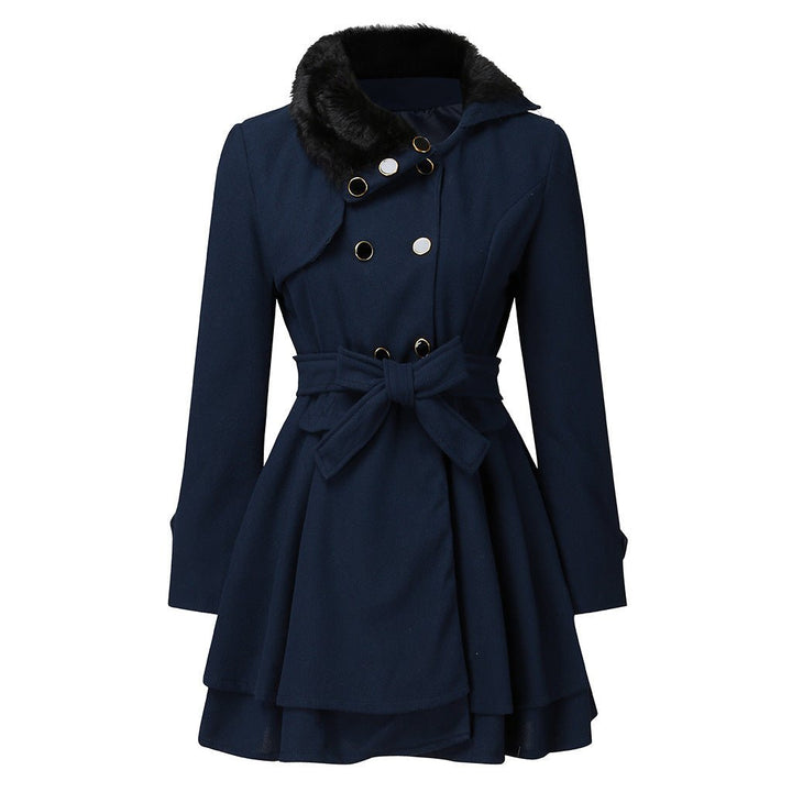 Emma wool coat with art fur collar 4