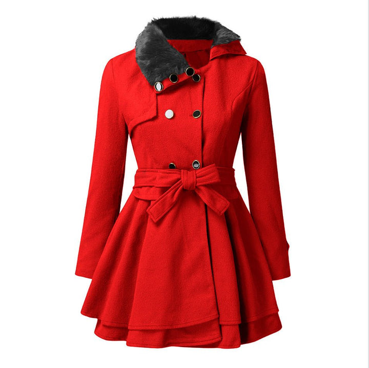 Emma wool coat with art fur collar 3