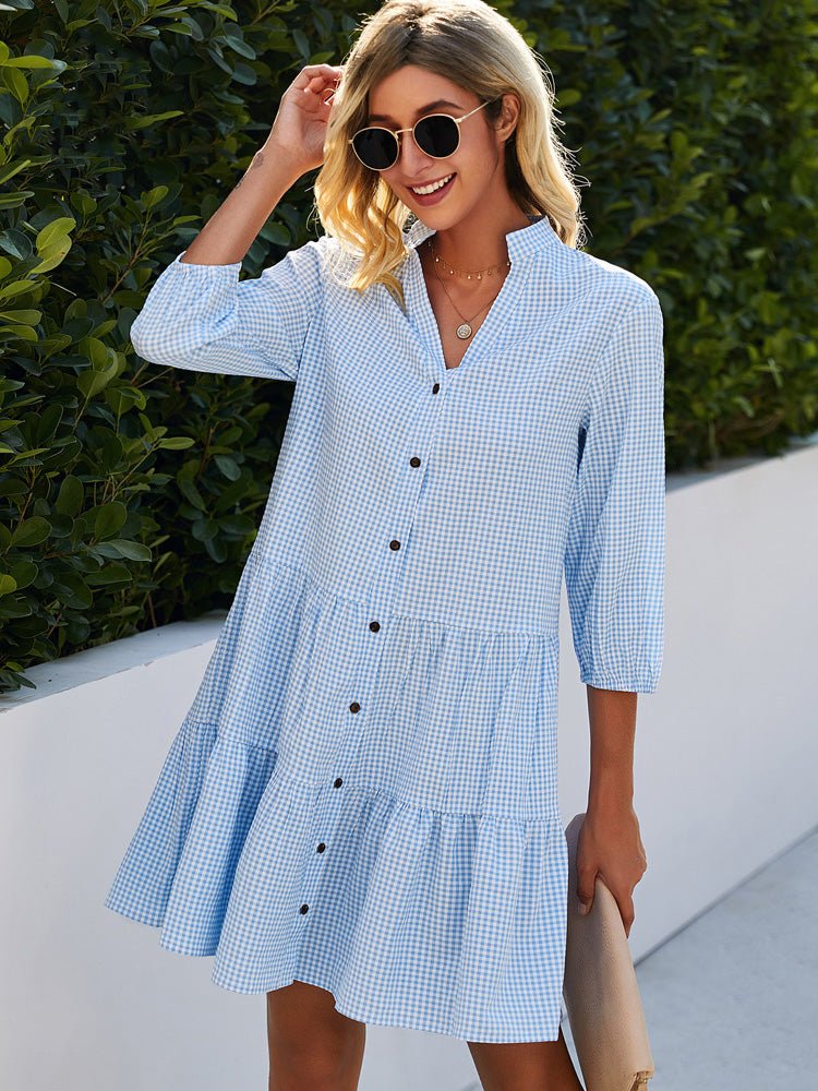 Tuva checked flowing dress 1