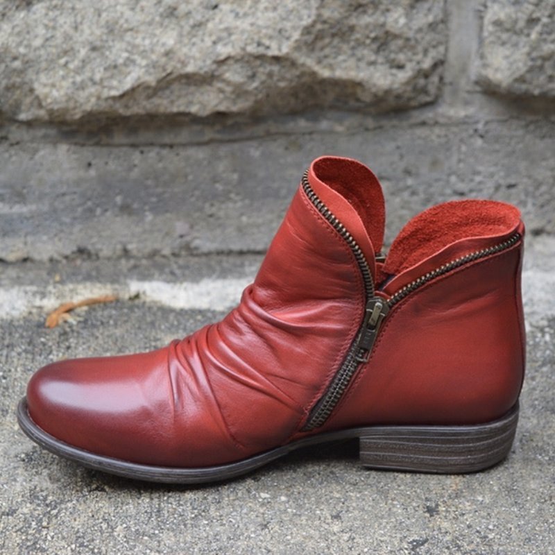 Autumn Ankle Boots with Zip Closure and Classic Design for Women