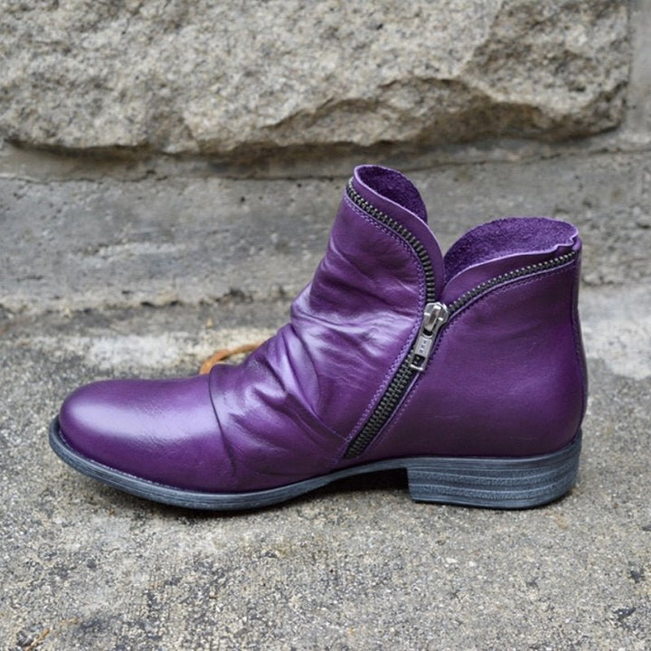 Autumn Ankle Boots with Zip Closure and Classic Design for Women