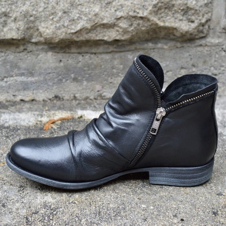 Autumn Ankle Boots with Zip Closure and Classic Design for Women