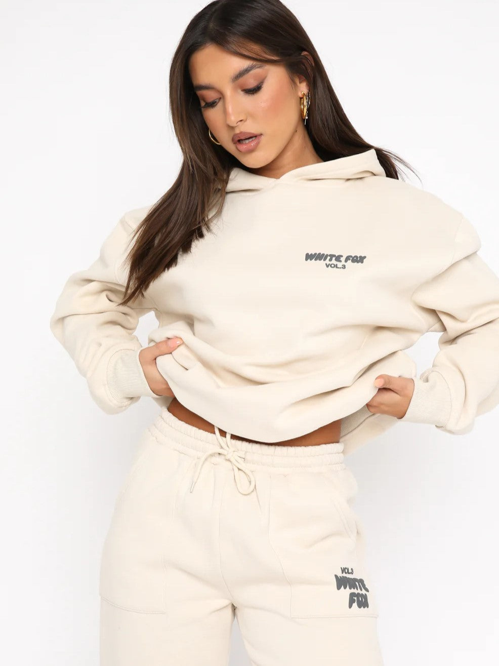 Layla | Women's Tracksuit Set Cropped Hoodie and Joggers
