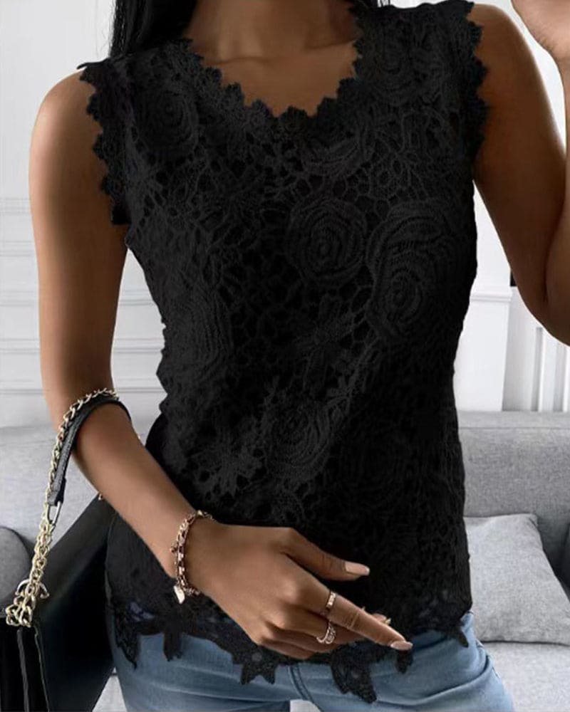 Women's Sleeveless Lace Top