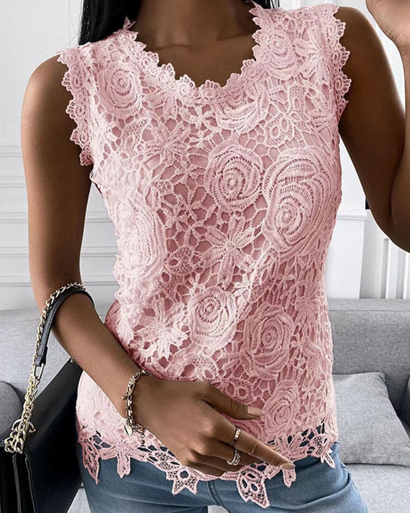 Women's Sleeveless Lace Top
