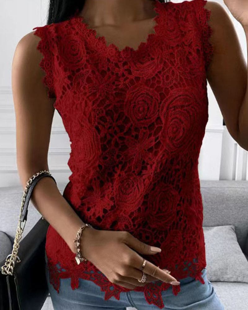 Women's Sleeveless Lace Top