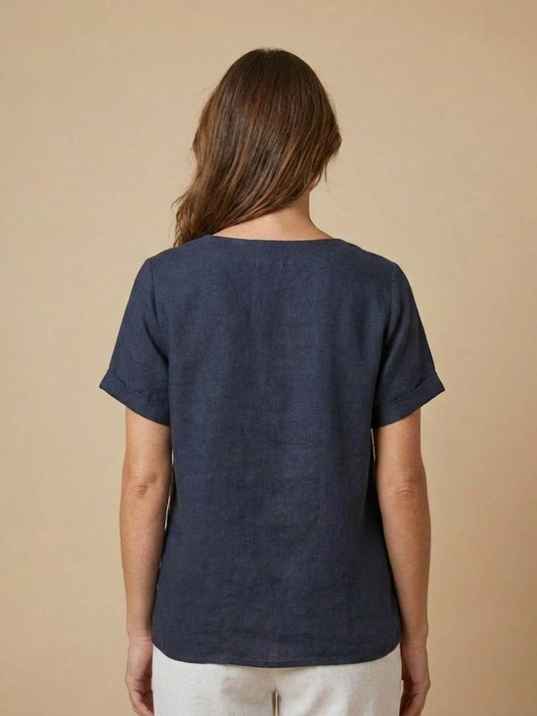 Women's Scoop Neck Button Detail Top