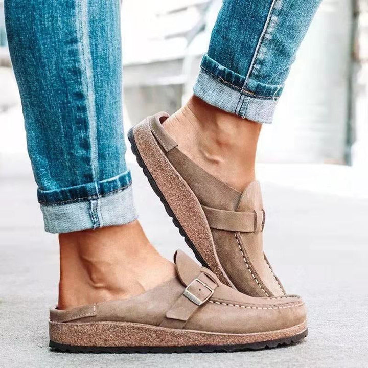Ivy | Women's Suede Slip On Shoes Adjustable Strap
