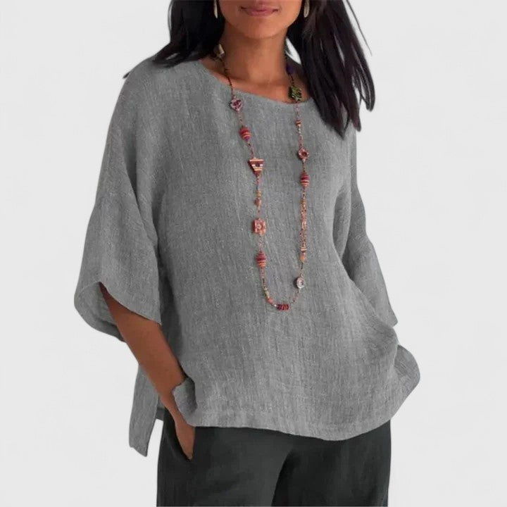 Women's Round Neck 3/4 Sleeve Blouse