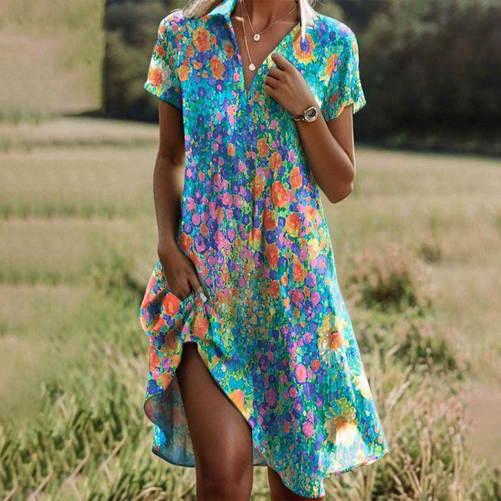 Women's Boho Midi Dress Relaxed Fit
