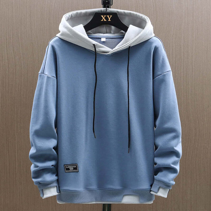Oversized Two Tone Hoodie with Modern Street Style for Men