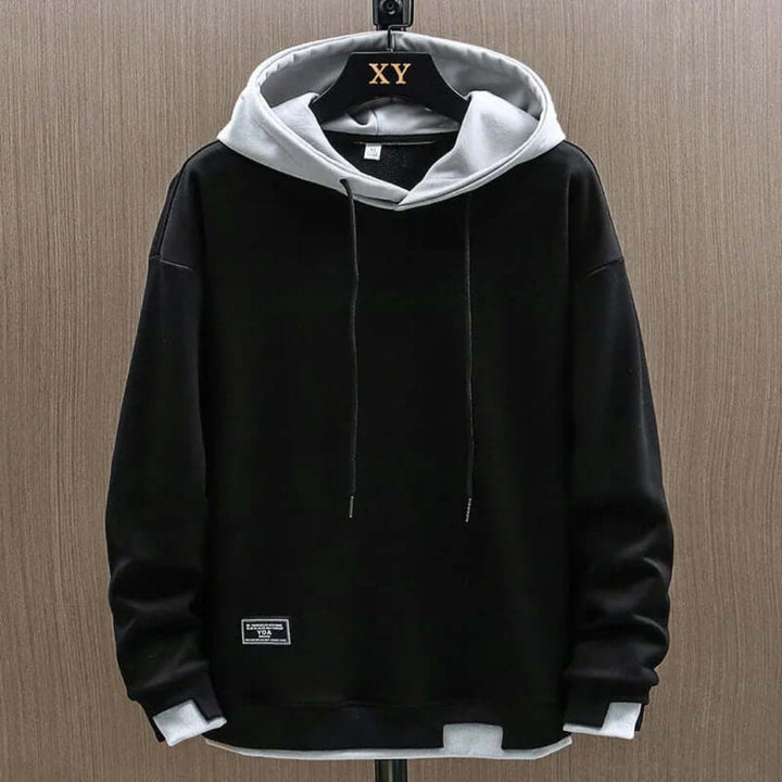 Oversized Two Tone Hoodie with Modern Street Style for Men