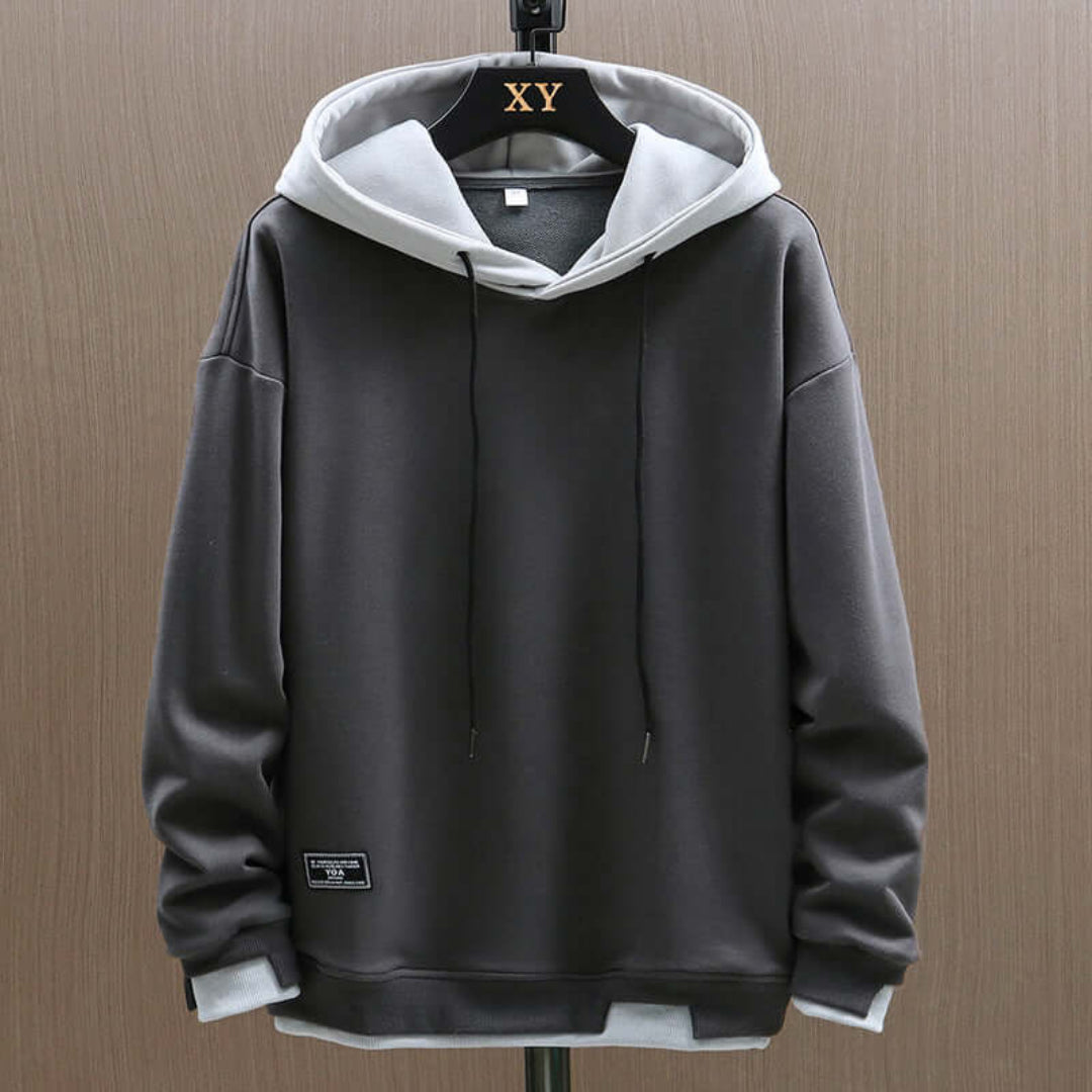 Oversized Two Tone Hoodie with Modern Street Style for Men