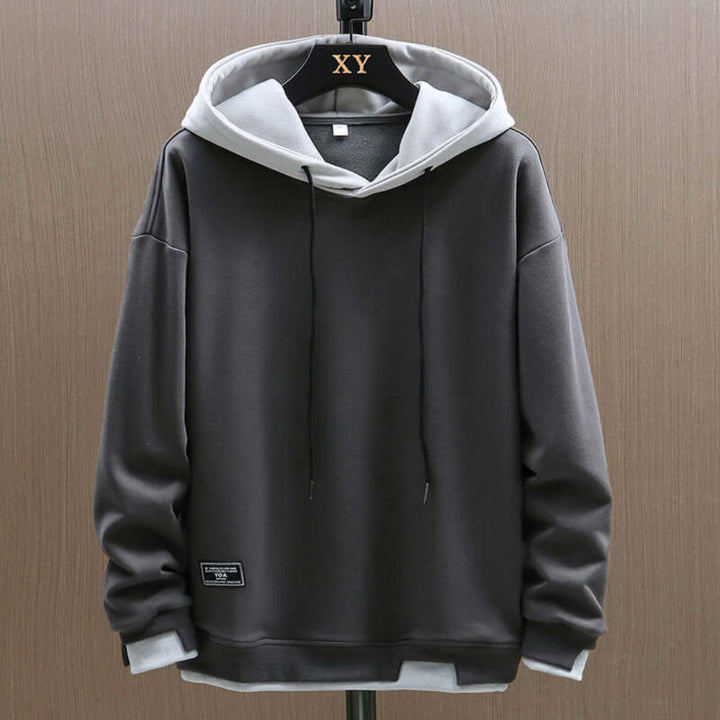 Oversized Two Tone Hoodie with Modern Street Style for Men