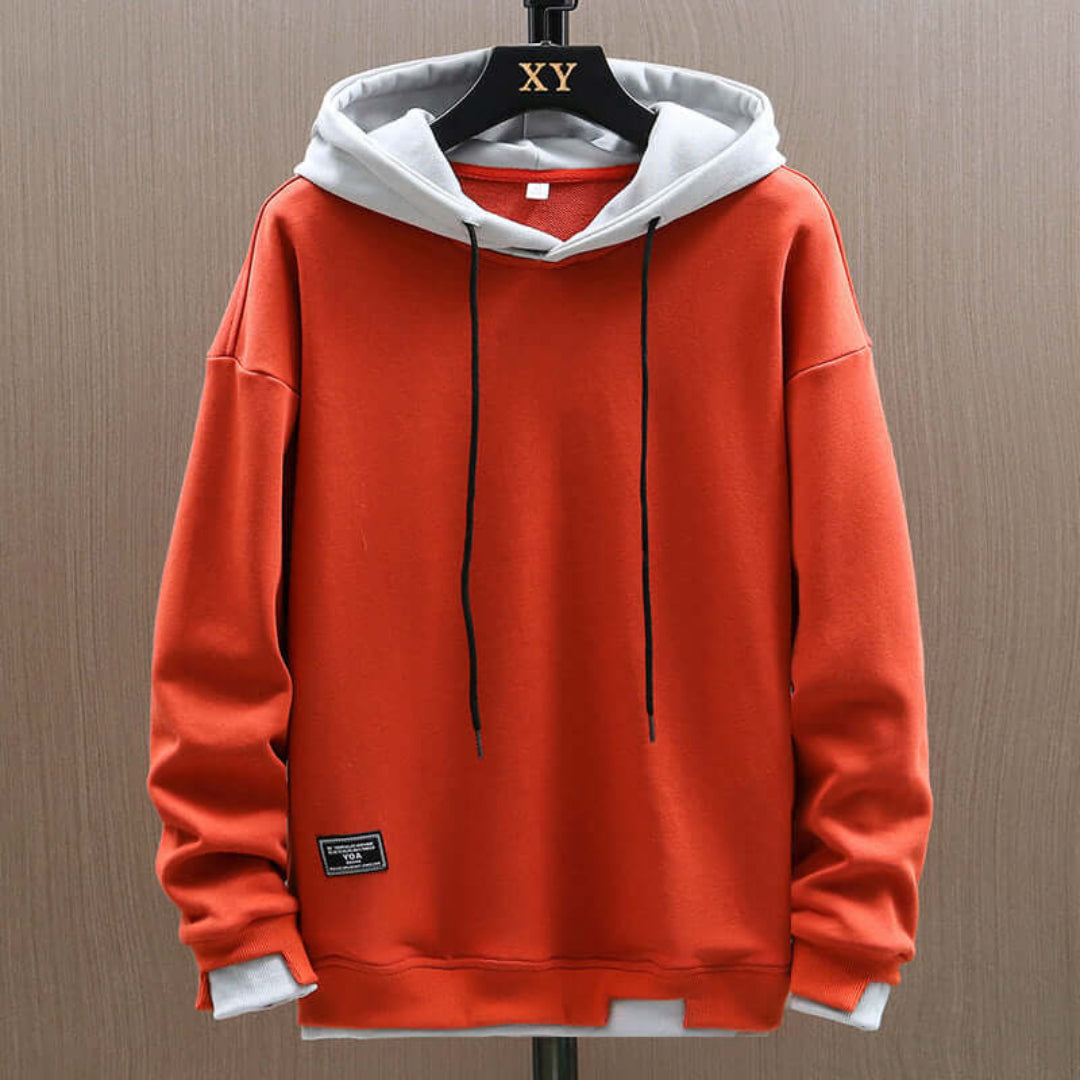 Oversized Two Tone Hoodie with Modern Street Style for Men